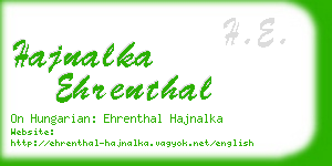 hajnalka ehrenthal business card